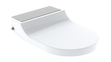 Dusch-WC-Aufsatz AquaClean Tuma Comfort mit Designabdeckung in Edelstahl gebürstet
